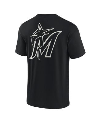 Men's and Women's Black Miami Marlins Super Soft Short Sleeve T-shirt