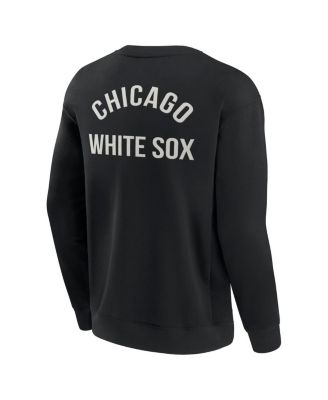 Men's and Women's Black Chicago White Sox Super Soft Pullover Crew Sweatshirt