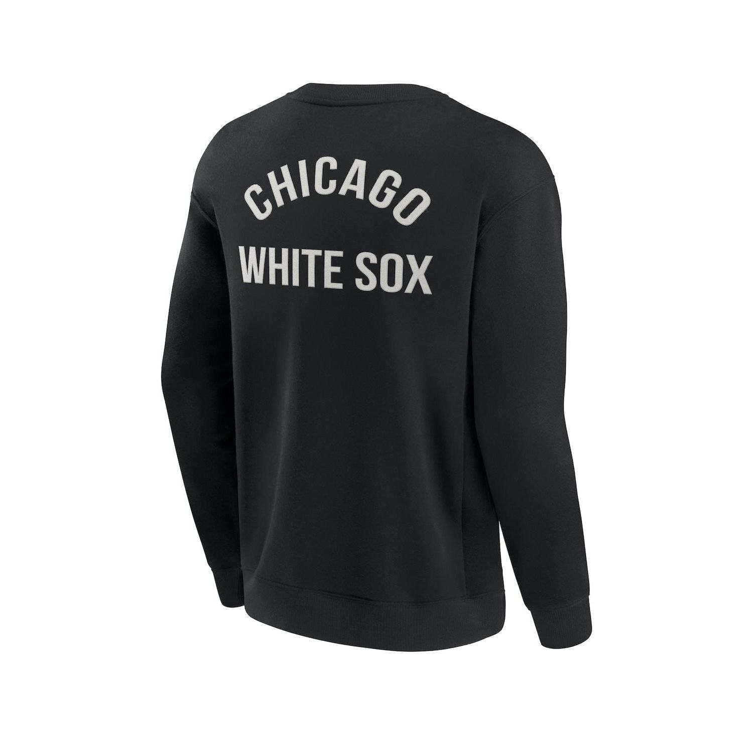 Men's and Women's Black Chicago White Sox Super Soft Pullover Crew Sweatshirt