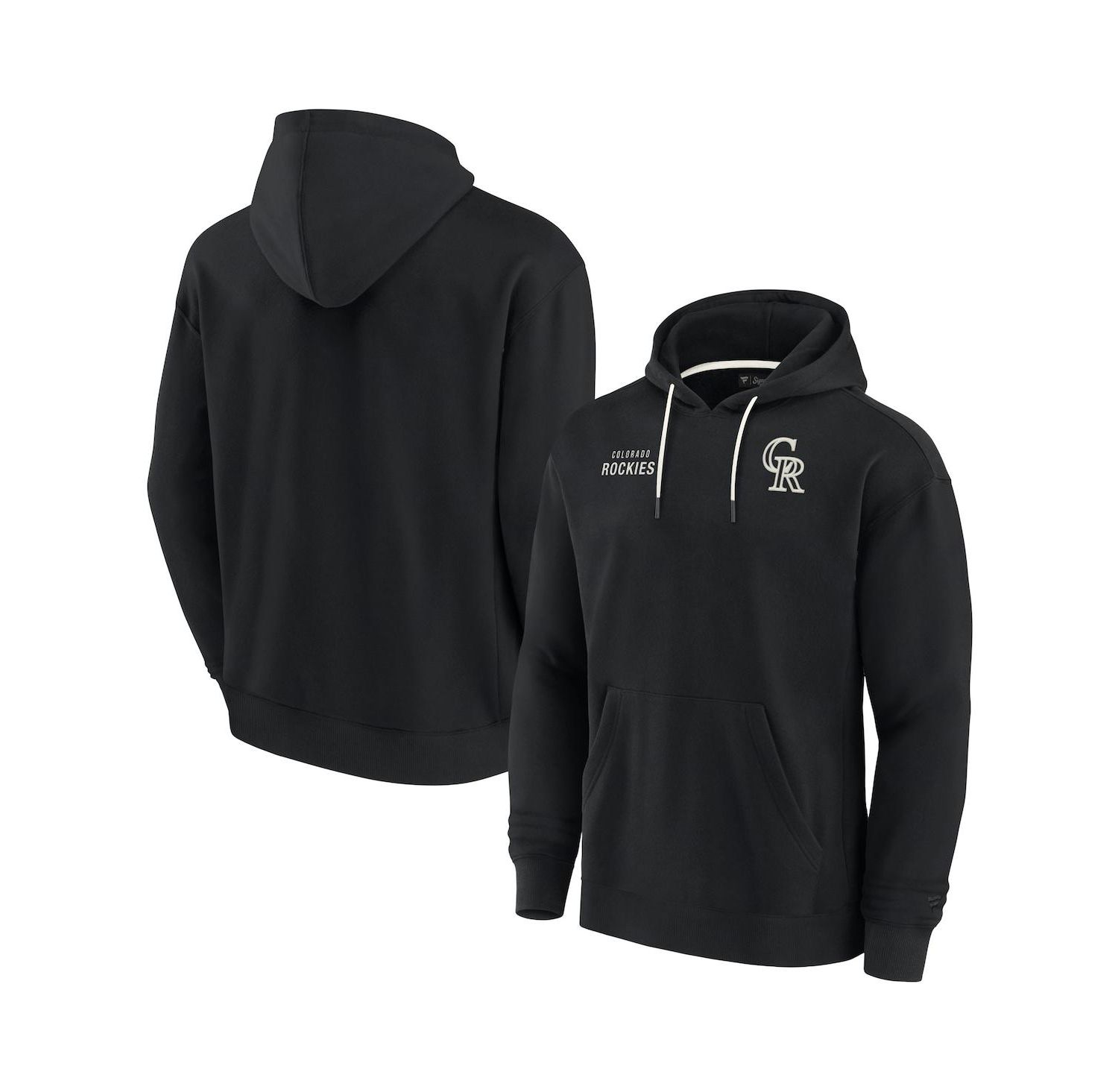 Men's and Women's Black Colorado Rockies Super Soft Fleece Pullover Hoodie
