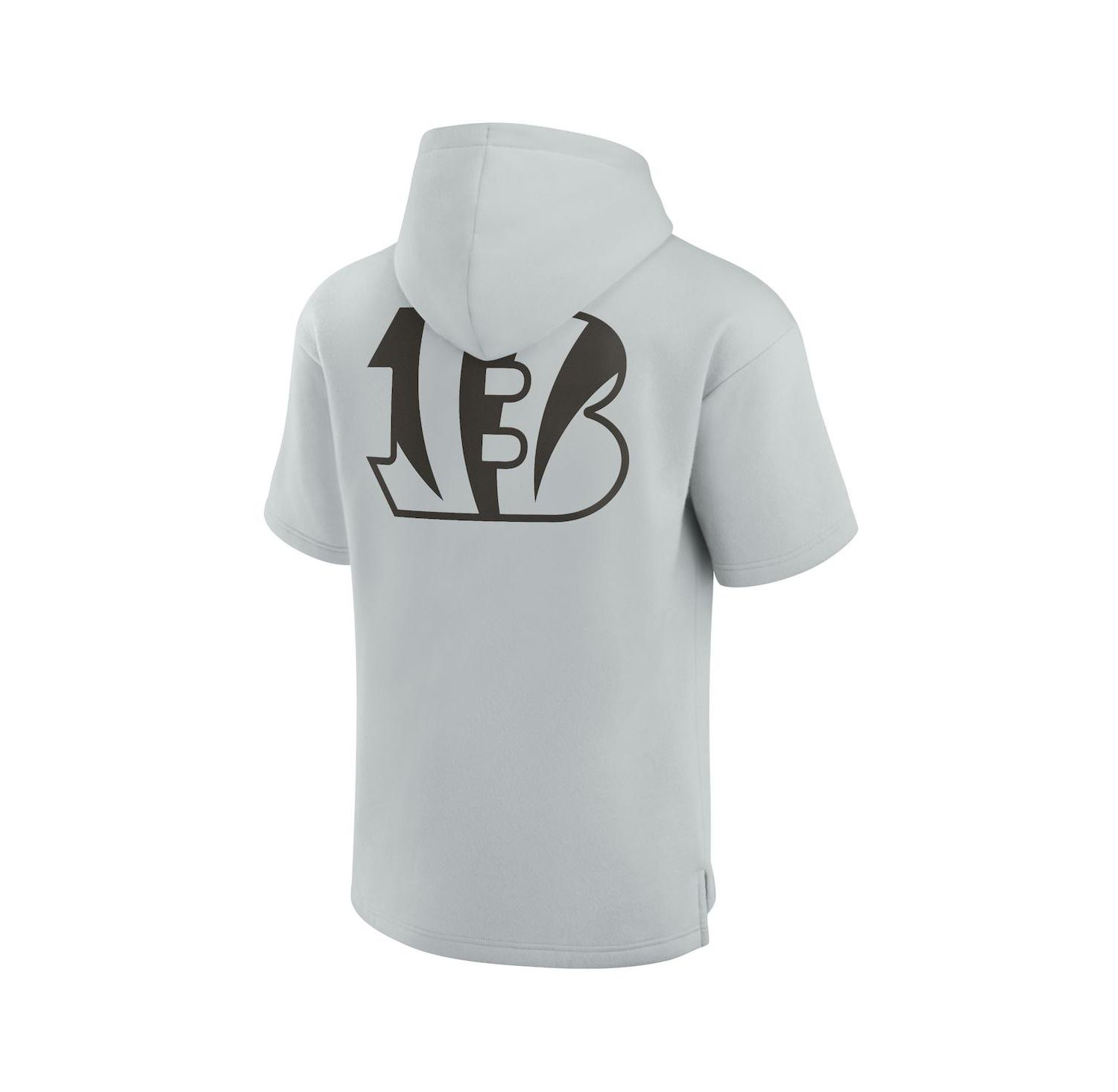 Men's and Women's Gray Cincinnati Bengals Super Soft Fleece Short Sleeve Hoodie