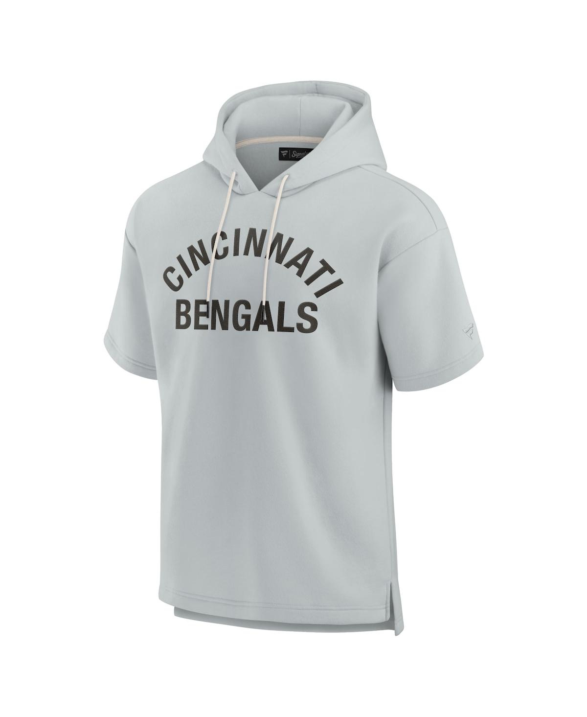 Fanatics Signature Men's And Women's  Gray Cincinnati Bengals Super Soft Fleece Short Sleeve Hoodie In Gray
