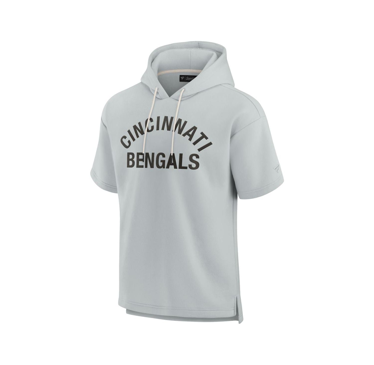 Men's and Women's Gray Cincinnati Bengals Super Soft Fleece Short Sleeve Hoodie