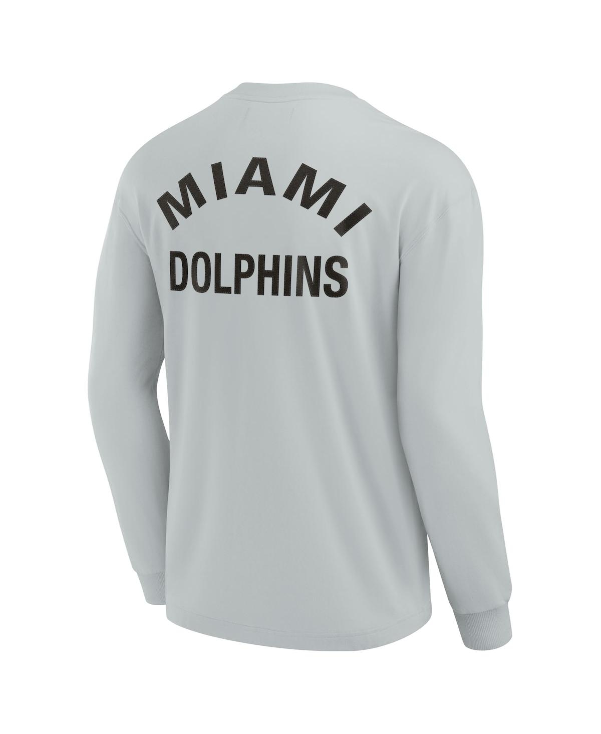 Fanatics Signature Men's And Women's  Gray Miami Dolphins Super Soft Long Sleeve T-shirt In Gray