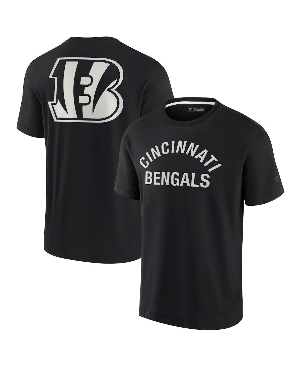 Shop Fanatics Signature Men's And Women's  Black Cincinnati Bengals Super Soft Short Sleeve T-shirt