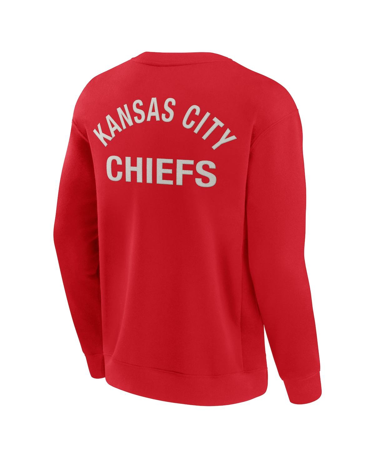 Men's and Women's Fanatics SignatureKansas City Chiefs Super Soft Pullover Crew Sweatshirt - Red