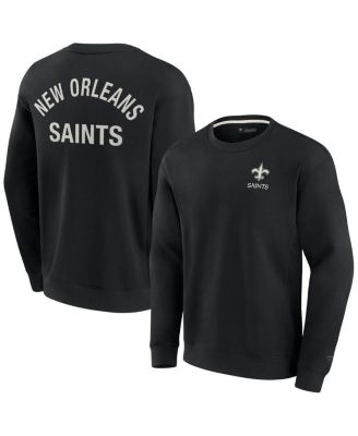 Men's and Women's Black New Orleans Saints Super Soft Pullover Crew Sweatshirt