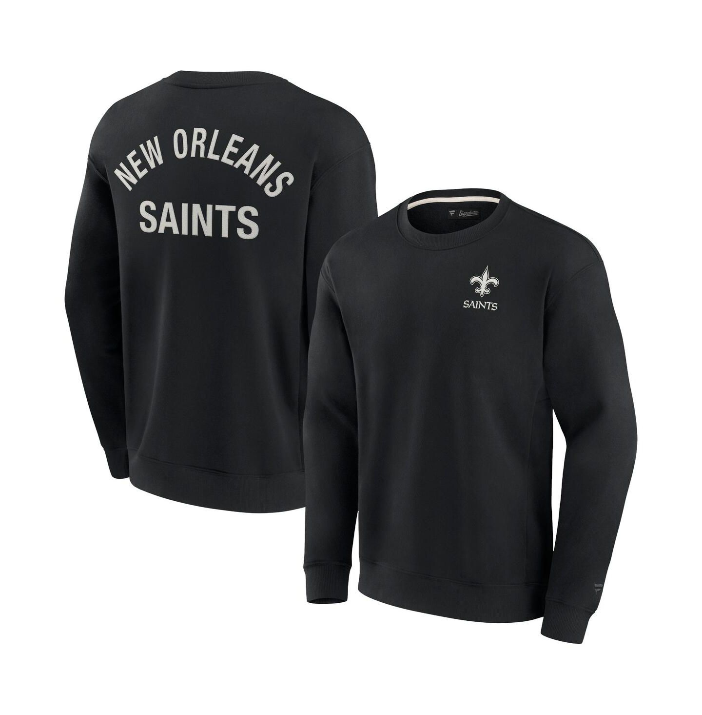 Толстовка Fanatics Signature Black New Orleans Saints Super Soft Pullover Crew — фото 3