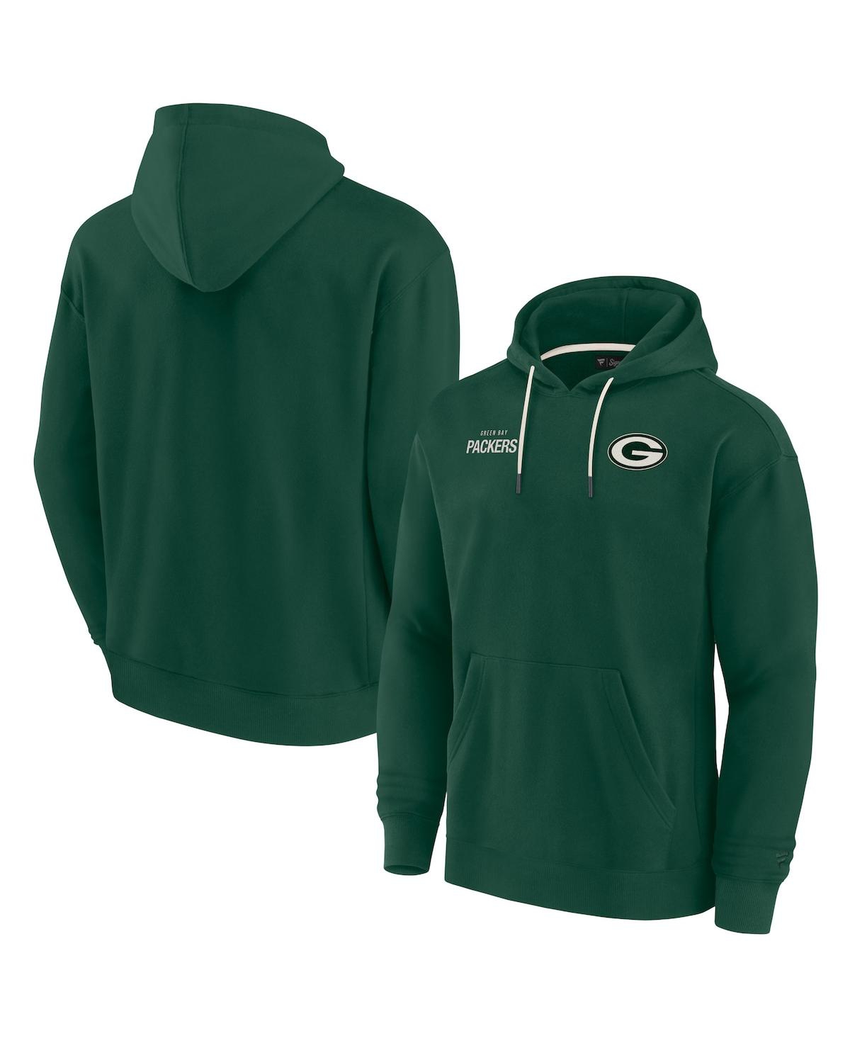 Shop Fanatics Signature Men's And Women's  Green Green Bay Packers Super Soft Fleece Pullover Hoodie
