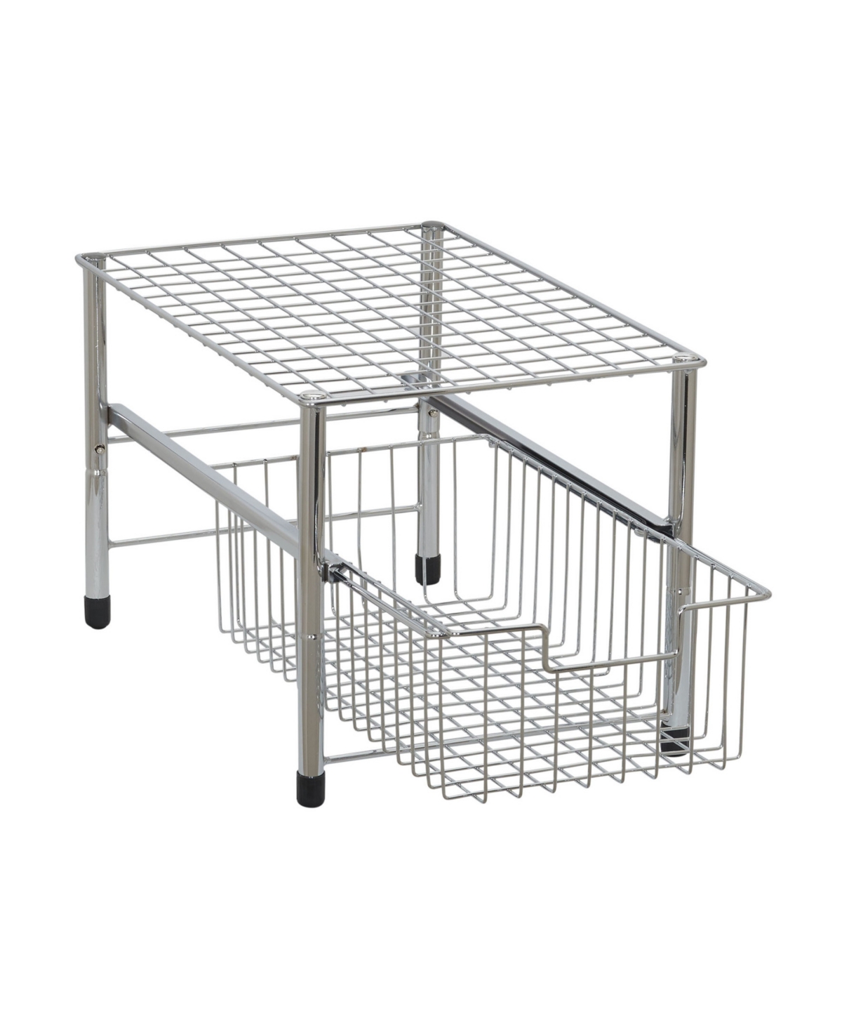 Shop Household Essentials Single Pull Out Basket In Silver
