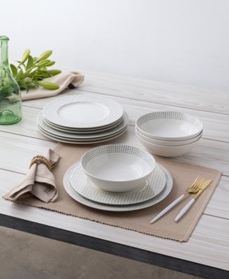 Hammock  Rim 12-Piece Dinnerware Set, Service for 4