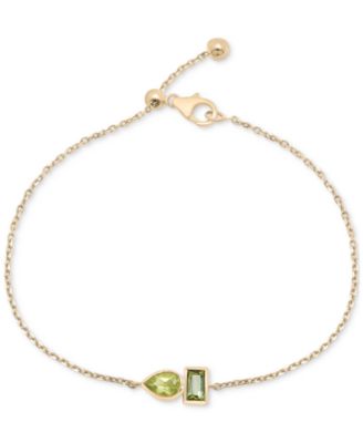 Audrey by Aurate - Peridot (3/8 ct. t.w.) & Green Tourmaline (1/3 ct. t.w.) Link Bracelet in Gold Vermeil