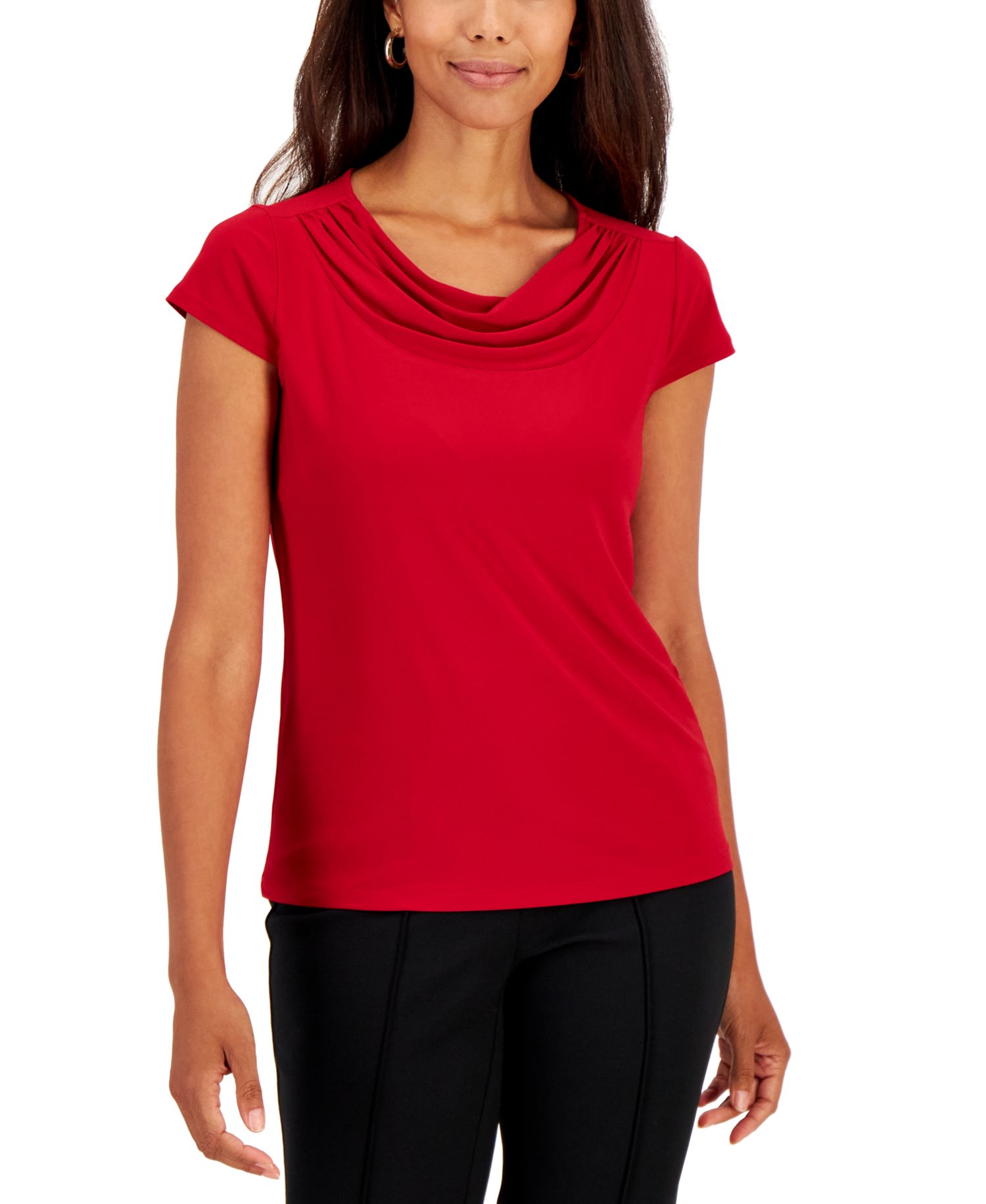 Petite Cowl-Neck Top