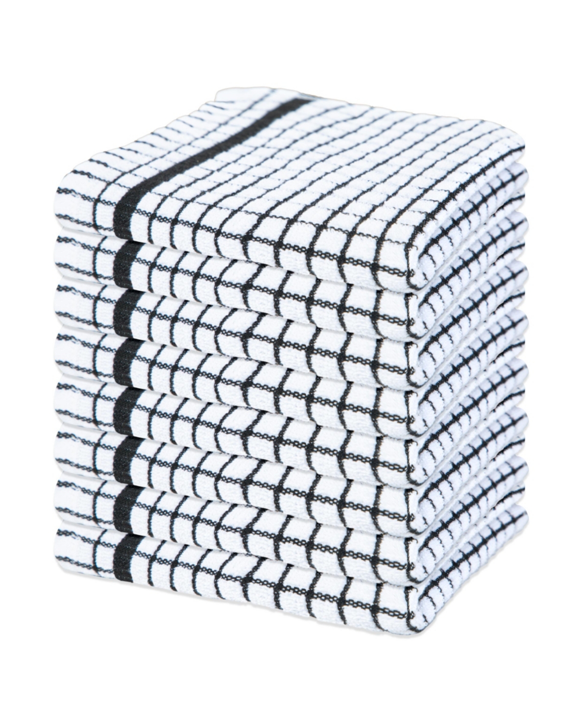 Classic Checkered Dishcloths (Pack of 8), 100% Cotton. Color Options, 13x13 in. - Blue