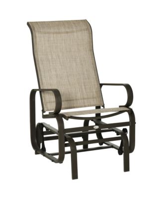 Gliding Lounger Chair, Outdoor Swinging Chair with Smooth Rocking Arms and Lightweight Construction for Patio Backyard, Sand