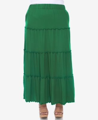 Plus Size Tiered Maxi Skirt