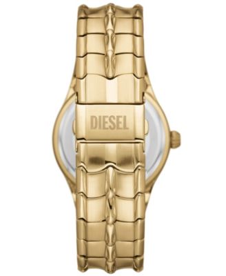 Men's Vert Quartz Three Hand Date Gold-Tone Stainless Steel Watch 44mm