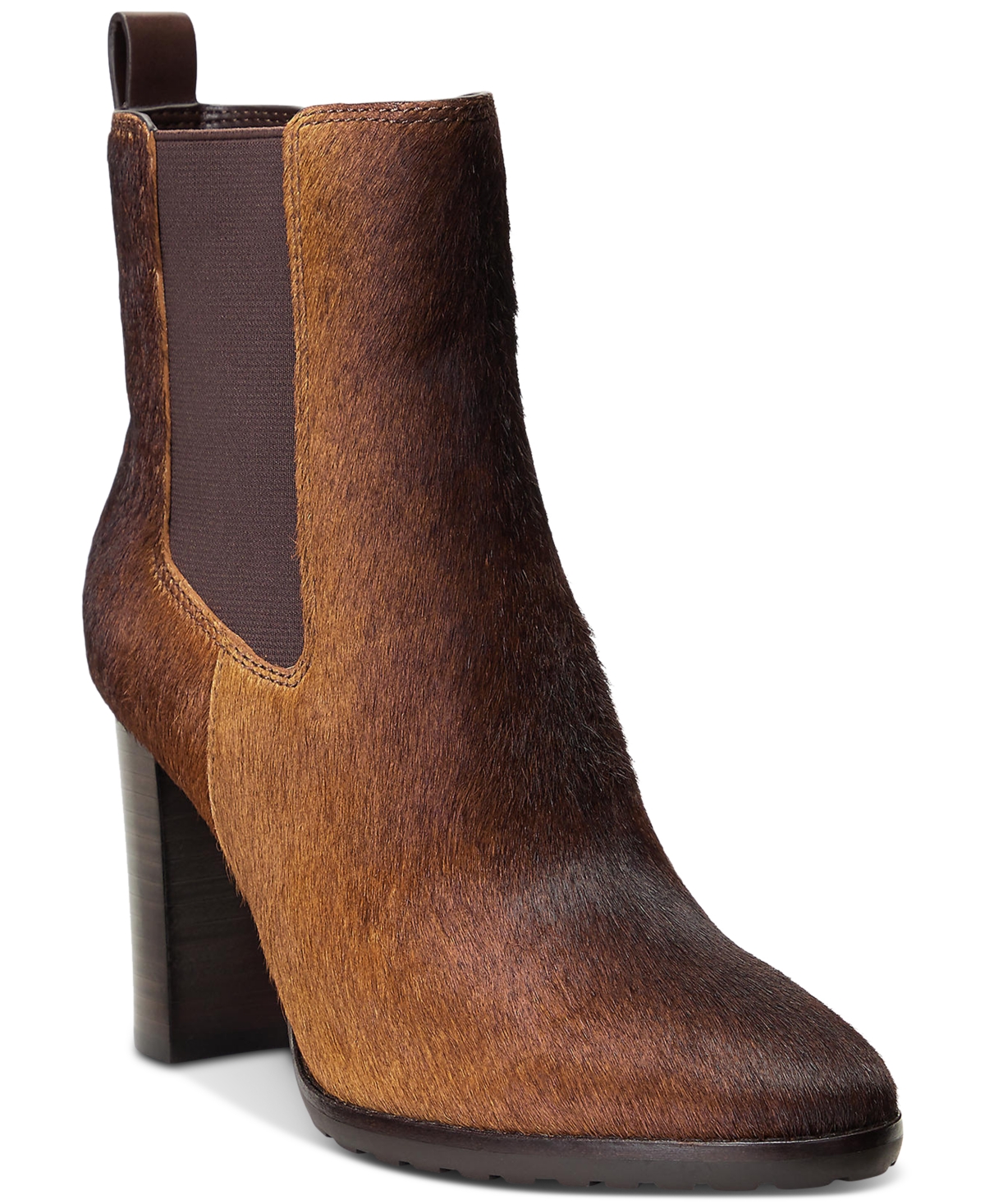 Lauren Ralph Lauren Women's Mylah Pull-on Chelsea Boots In Dark Brown Ombre,chestnut Brown