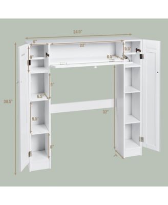 Wooden Over The Toilet Storage Cabinet Drop Door Spacesaver Bathroom