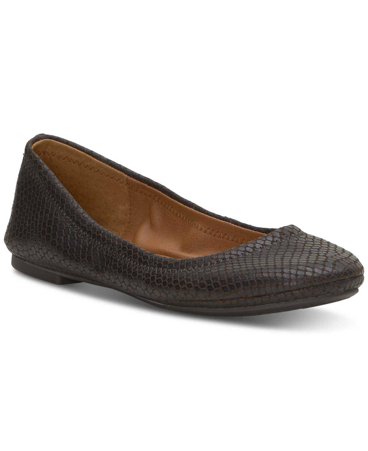 Lucky Brand Women's Emmie Ballet Flats In Green Black Leather