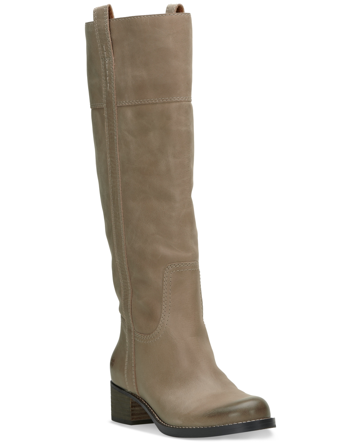 Women's Hybiscus Knee-High Wide-Calf Riding Boots - Silver Cloud Leather