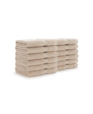 True Color Soft Cotton 12 Pack Bathroom Washcloths, 12x12 in