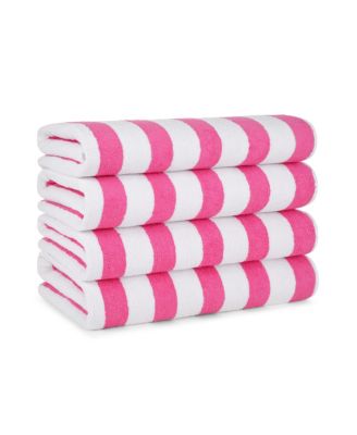 Cali Cabana Striped Soft Cotton 4 Pack Beach Towels, 30x60 in