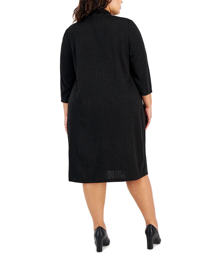 Connected Plus Size Round-Neck Dress & Attached Jacket - Macy's