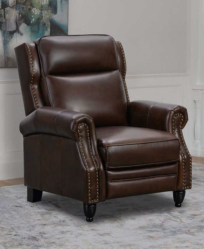 Abbyson Living Polly Leather Pushback Recliner - Macy's