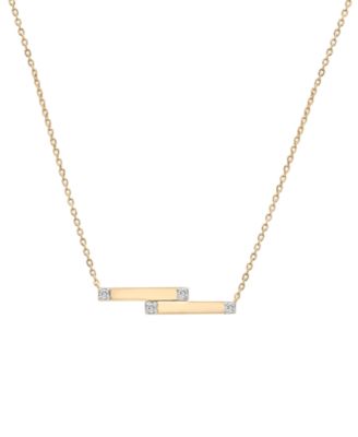 Audrey by Aurate - Diamond Double Bar 18" Pendant Necklace (1/10 ct. t.w.) in Gold Vermeil
