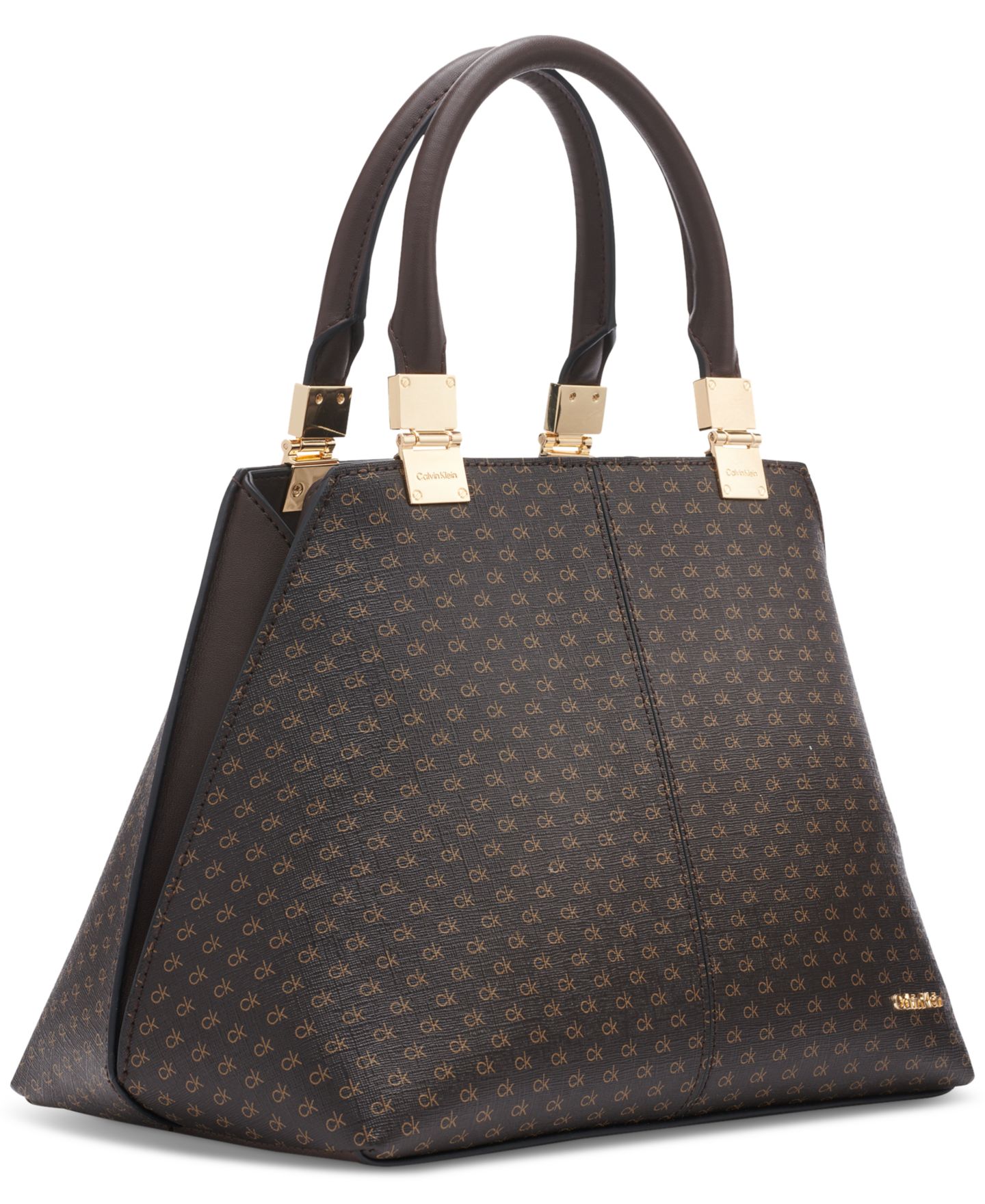 Женская сумка Calvin Klein Granite Signature Convertible Satchel with Magnetic Snap, цвет: Коричневый хаки — фото 2
