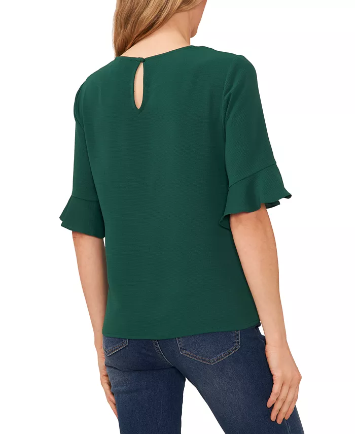 Women's Ruffled-Cuff 3/4-Sleeve Crew Neck Top - thumbnail 5