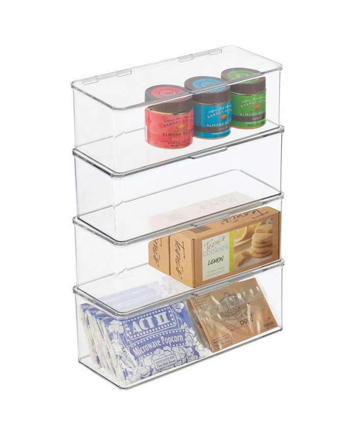 mDesign Plastic Kitchen Pantry Food Storage Bin Box, Lid, Small 4