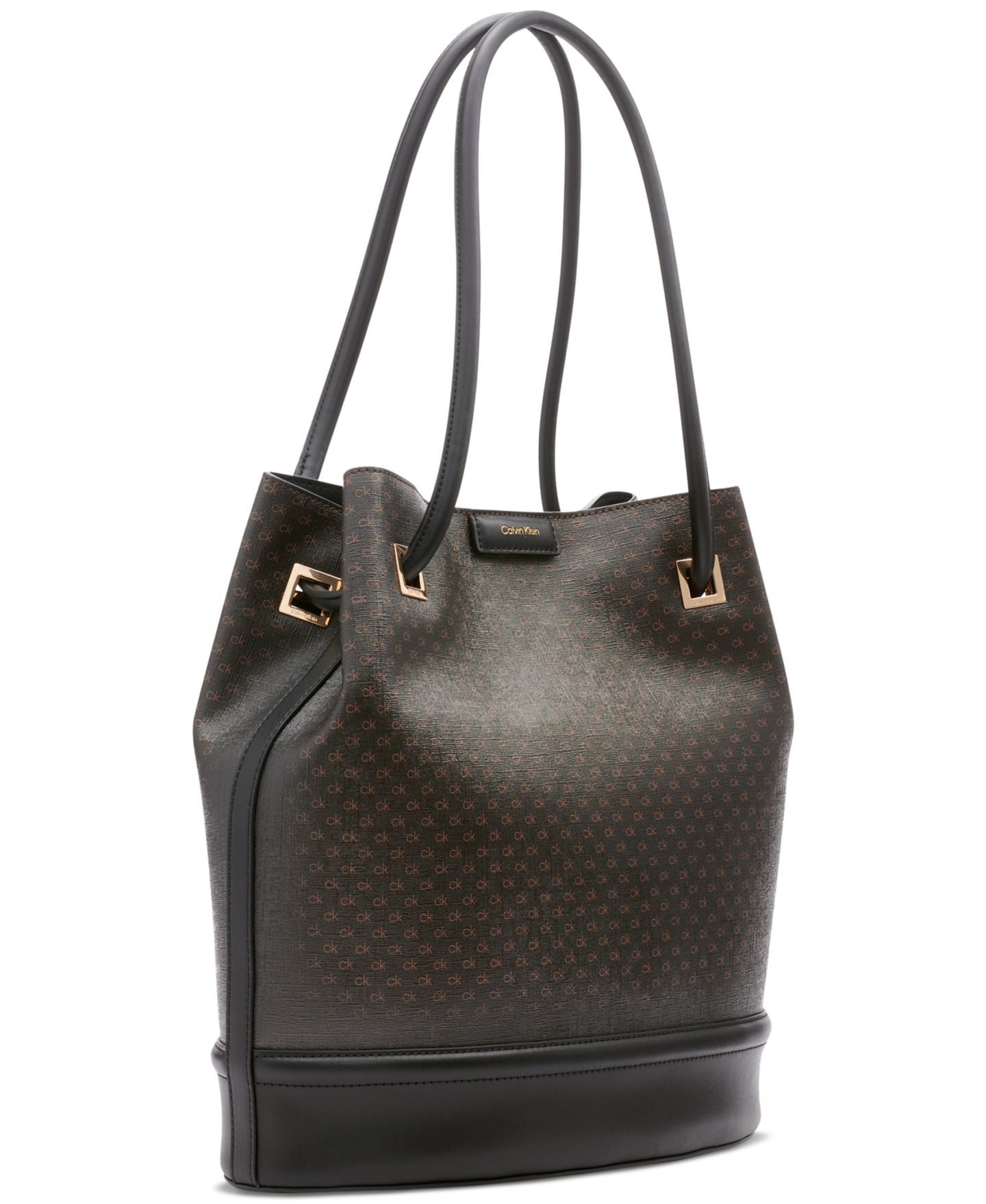 Женская сумка Calvin Klein Ash Signature Tote with Magnetic Snap, цвет: Коричневый хаки / Чёрный — фото 4