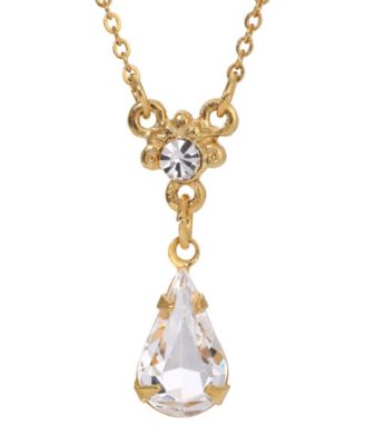 Crystal Gold-Tone Pendant Necklace