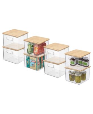 mDesign Plastic Kitchen Food Storage Bin with Lid, XSmall - 8 Pack - Macy's