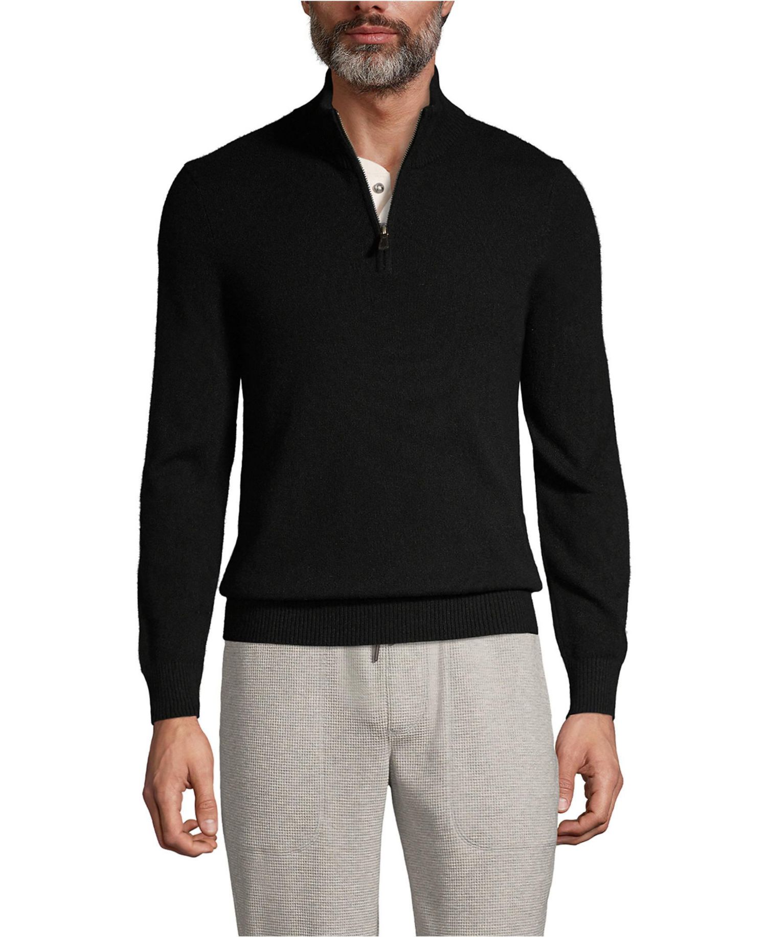Men's Fine Gauge Cashmere Quarter Zip Sweater