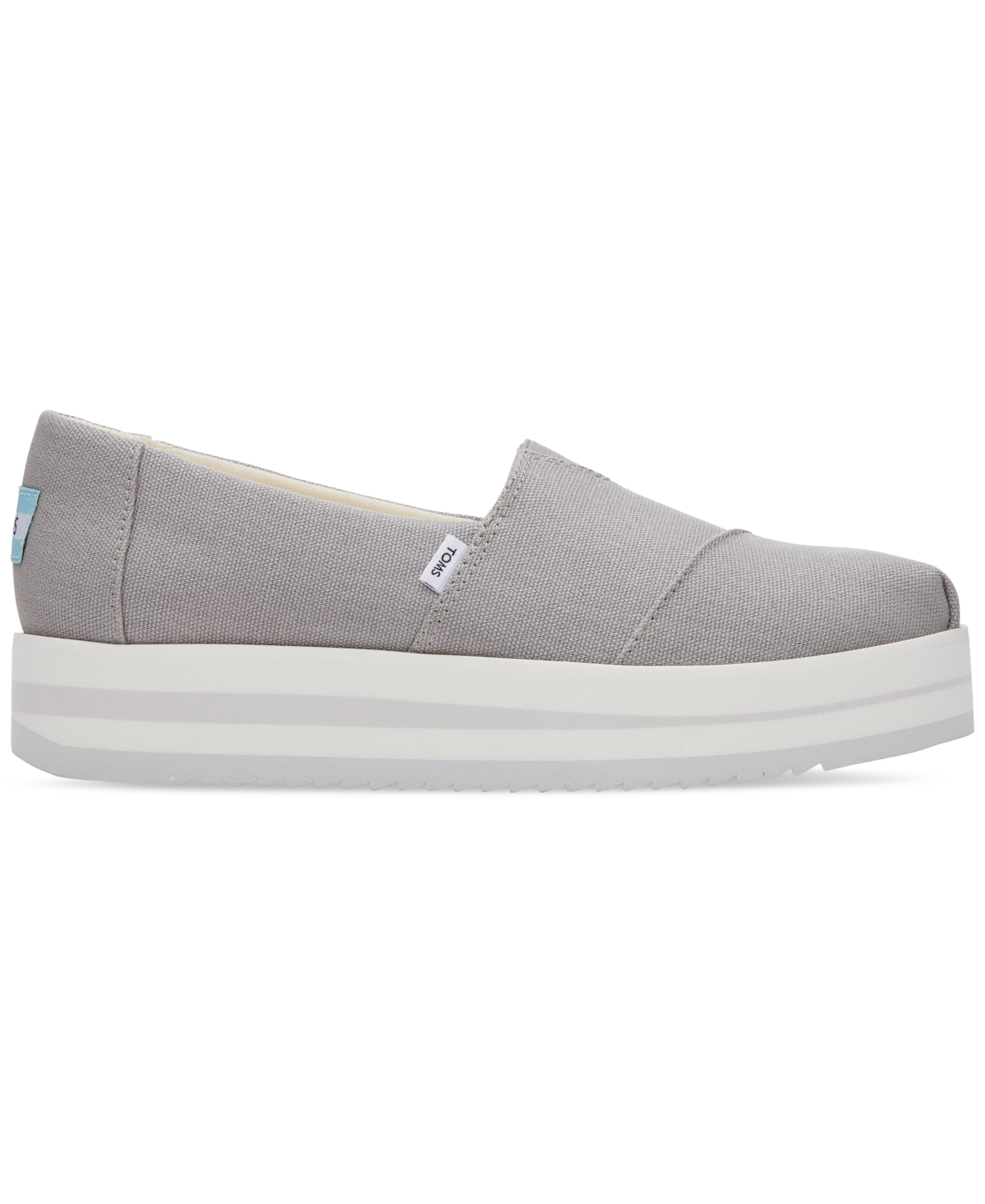 Toms Alp Midform Womens Slip On Heel Slip-on Sneakers In Drizzle Grey Canvas