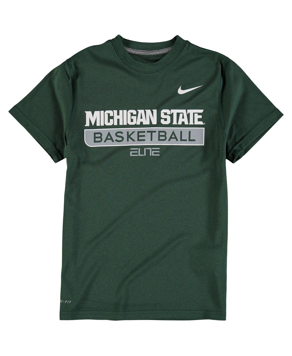 Shop Nike Big Boys  Green Michigan State Spartans Basketball Legend Practice Elite Performance T-shirt