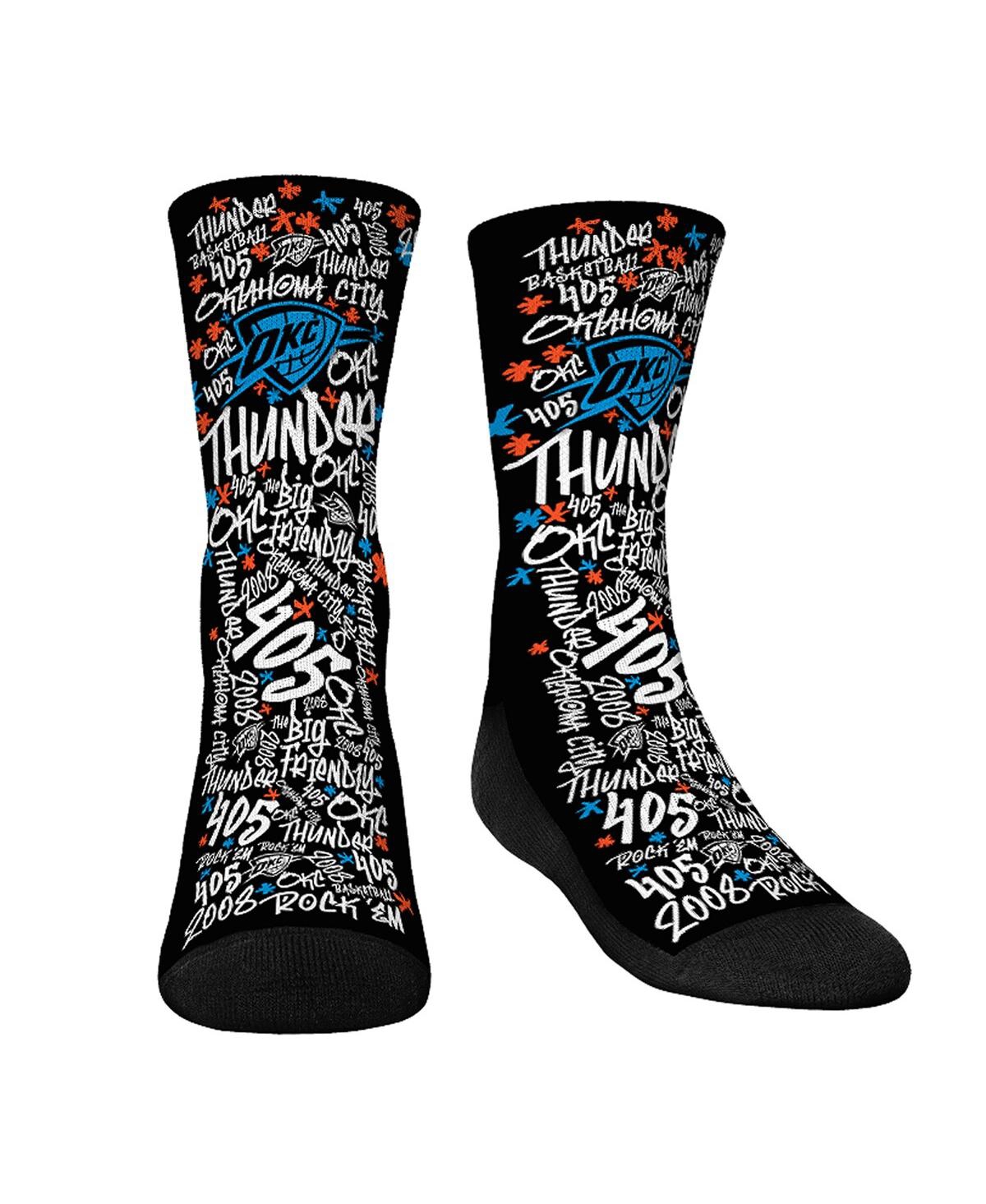 Rock 'em Big Boys And Girls  Socks Oklahoma City Thunder Graffiti Crew Socks In Multi