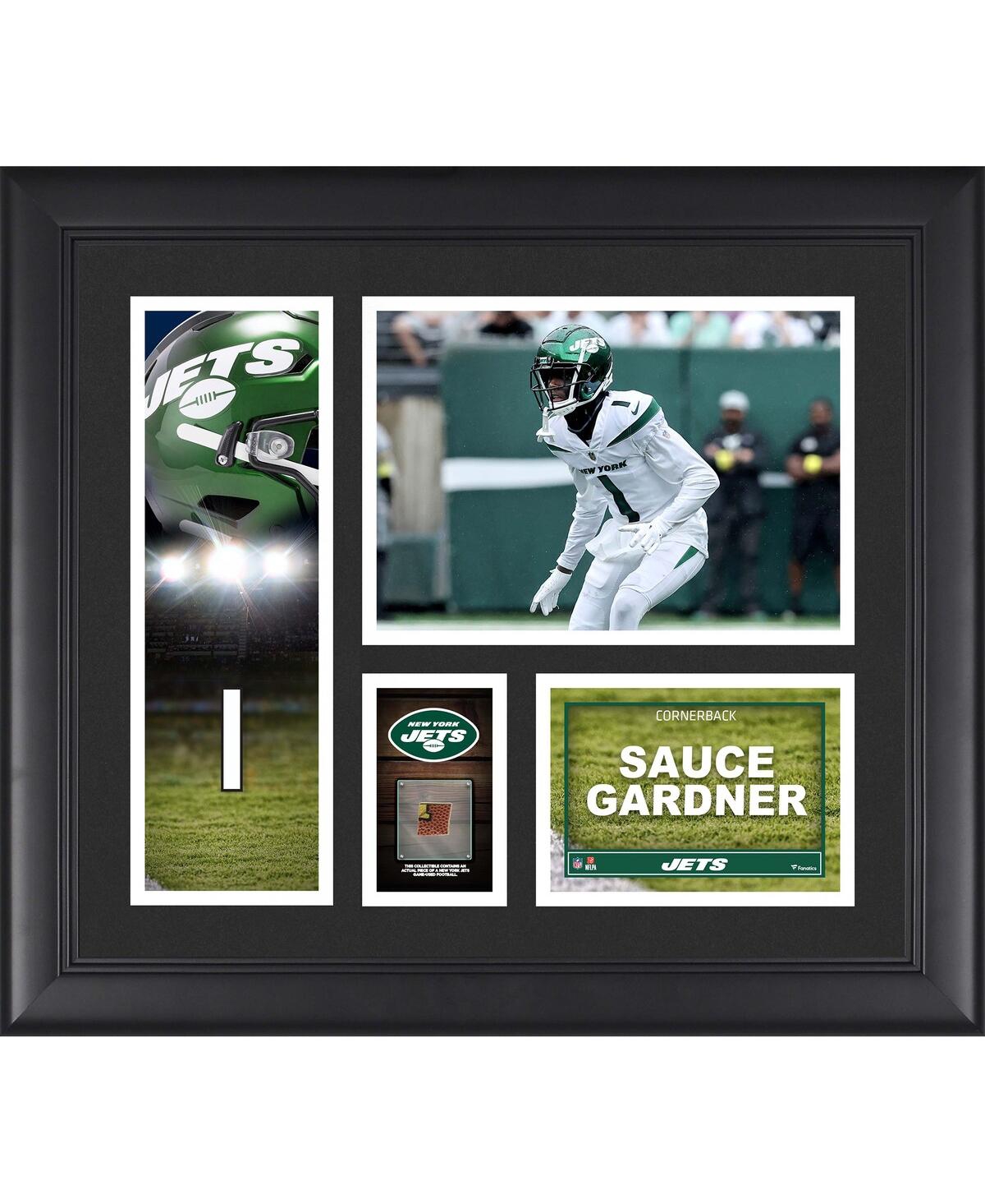 Fanatics Authentic Ahmad Sauce Gardner New York Jets Framed 15" X 17" Player Collage With A Piece Of Game-used Ball In Multi