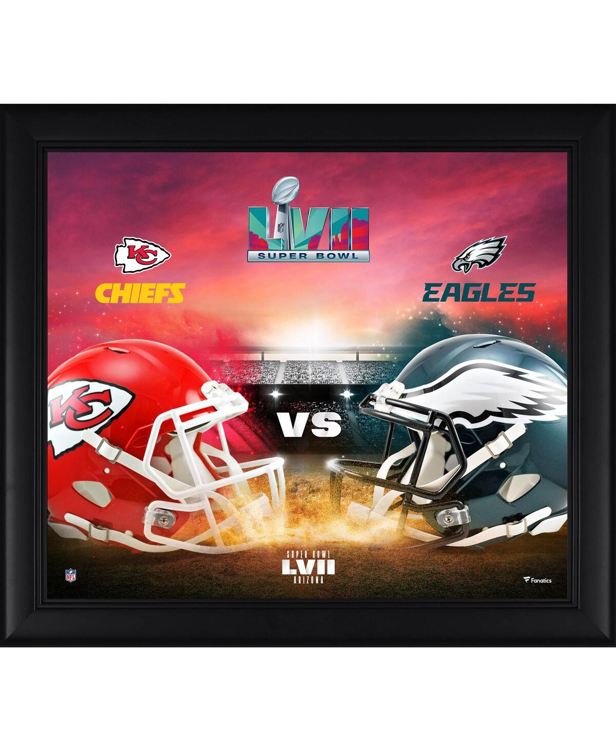 Fanatics Authentic Kansas City Chiefs Vs. Philadelphia Eagles Framed 15" X 17" Super Bowl Lvii Match-up Collage In Multi