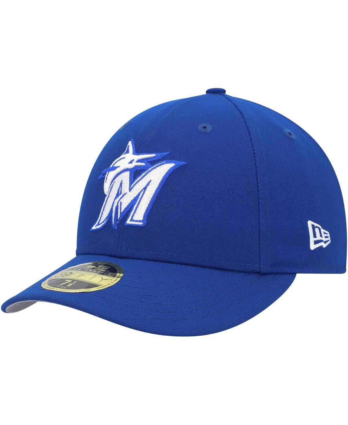 NEW ERA MEN'S NEW ERA ROYAL MIAMI MARLINS WHITE LOGO LOW PROFILE 59FIFTY FITTED HAT 