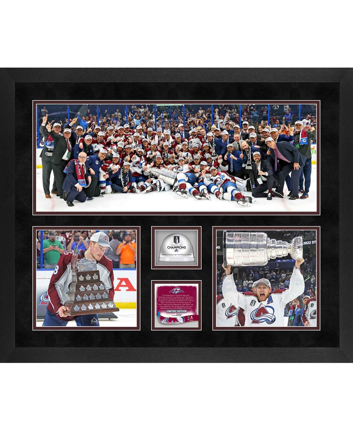 Fanatics Authentic Colorado Avalanche 2022 Stanley Cup Champions Framed 20'' X 24'' 3-photograph Collage With Game-used In Multi