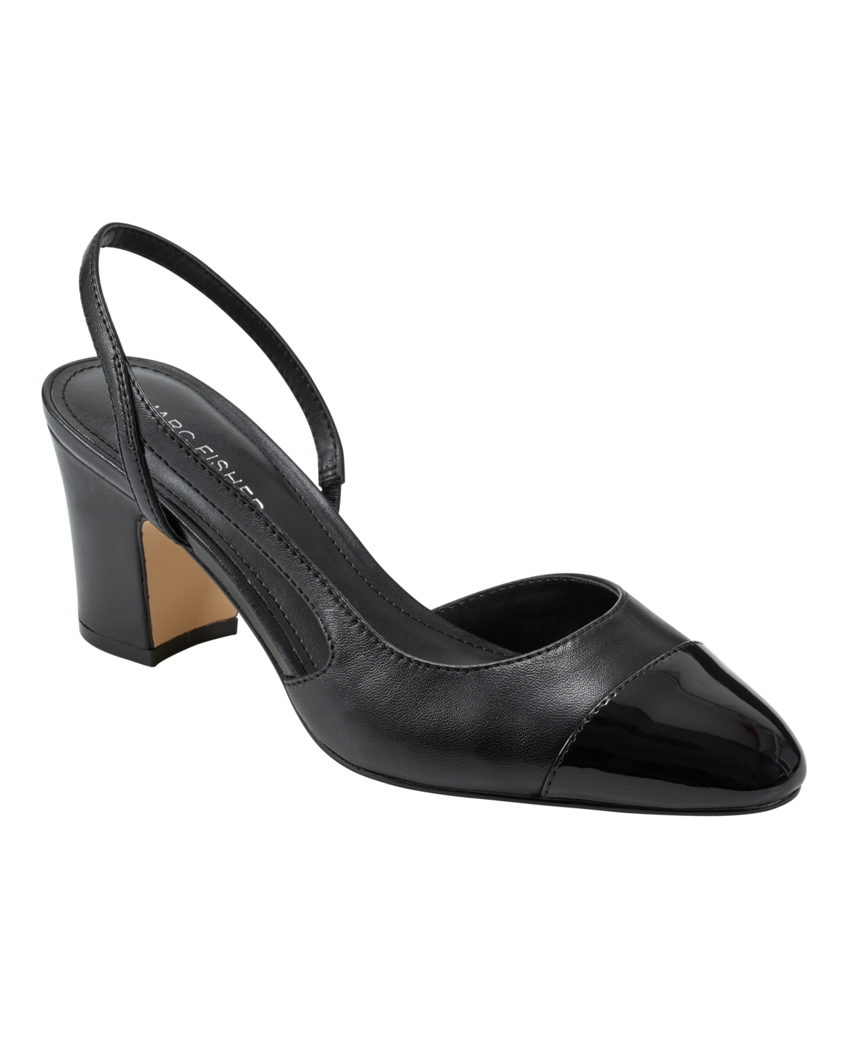 Marc Fisher Women's Laynie Slingback Pumps In Black Leather