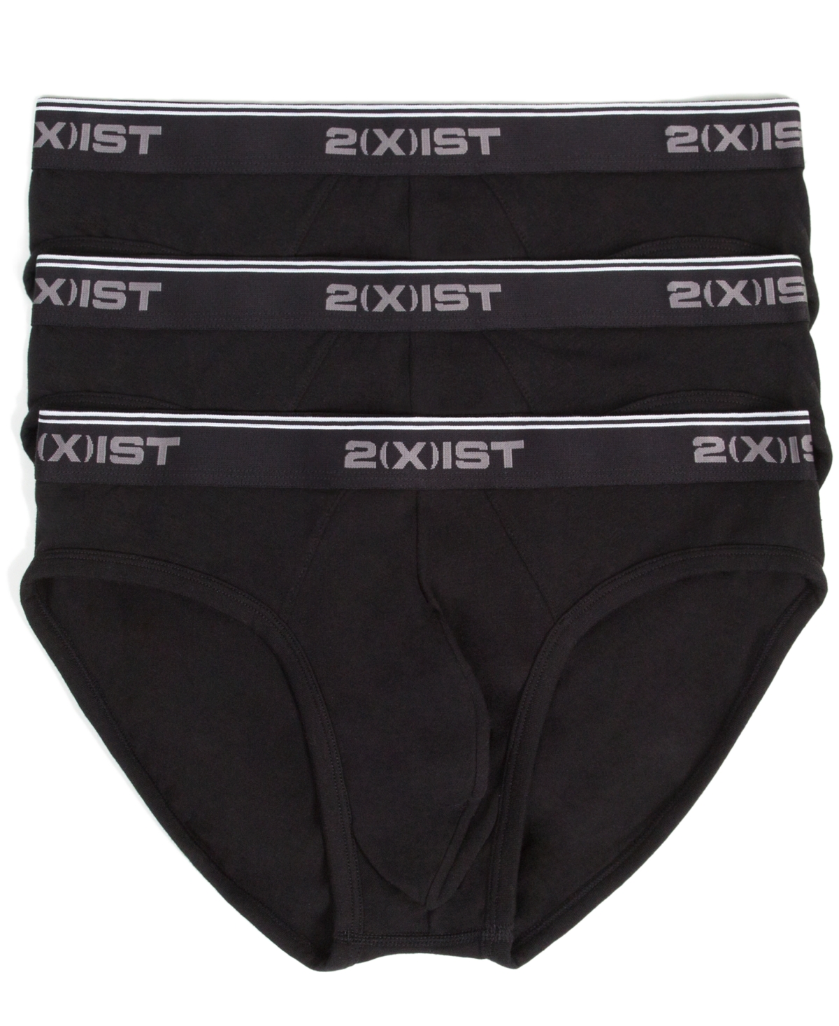 2(x)ist Cotton Stretch No Show Brief 3 Pack - Navy Blue/Grey/Royal Blue