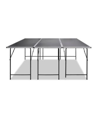 Folding Table Set of 3 Black MDF and Iron Medium Foldable