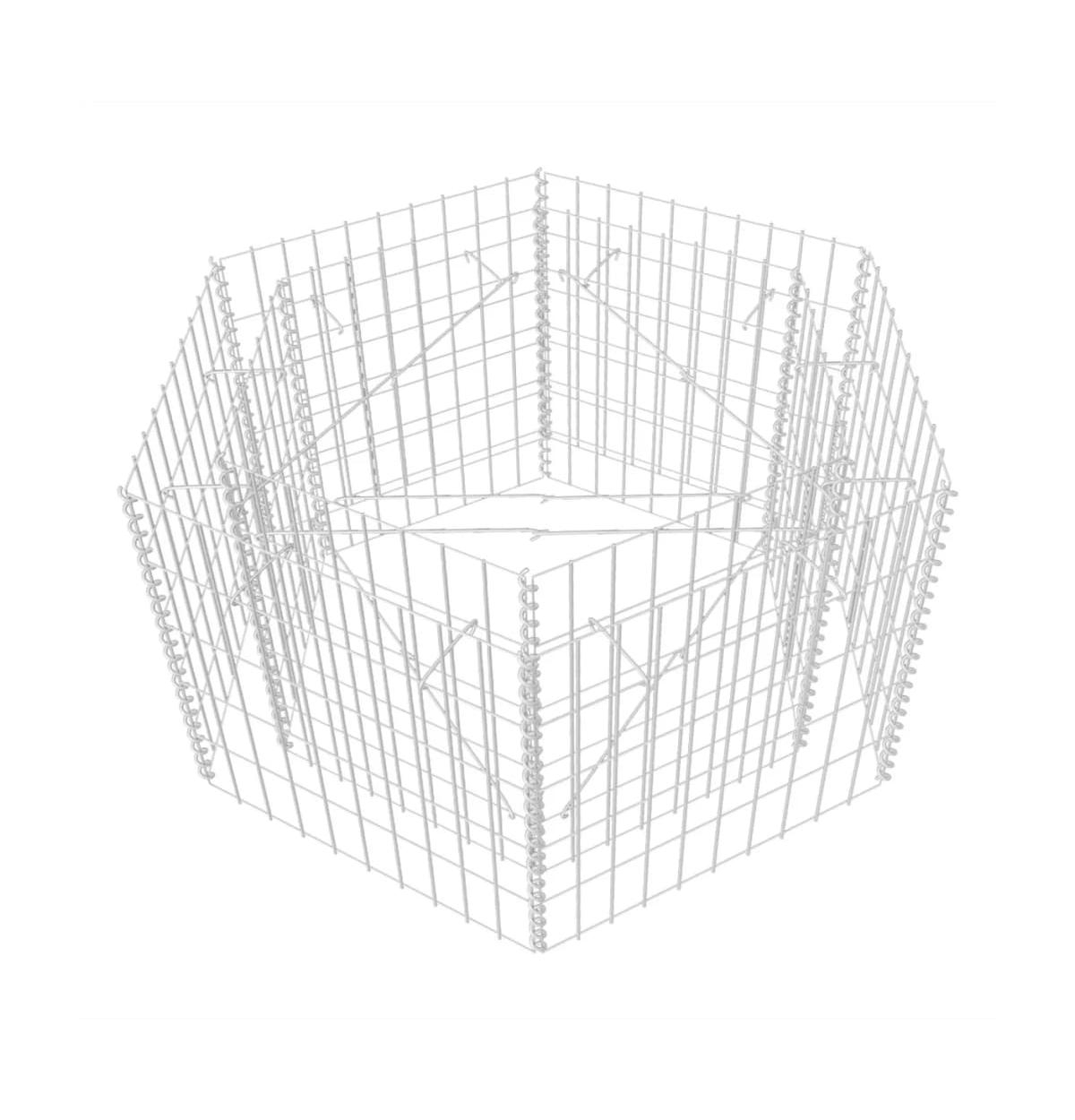 Hexagonal Gabion Raised Bed 39.4"x35.4"x19.7" - Silver
