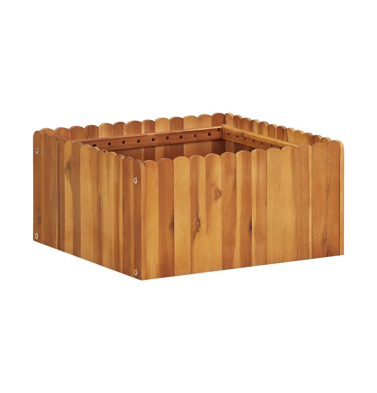 Garden Raised Bed 19.6"x19.6"x9.8" Solid Acacia Wood - Brown