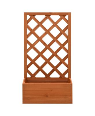 Garden Trellis Planter Orange 19.7"x9.8"x35.4" Solid Firwood